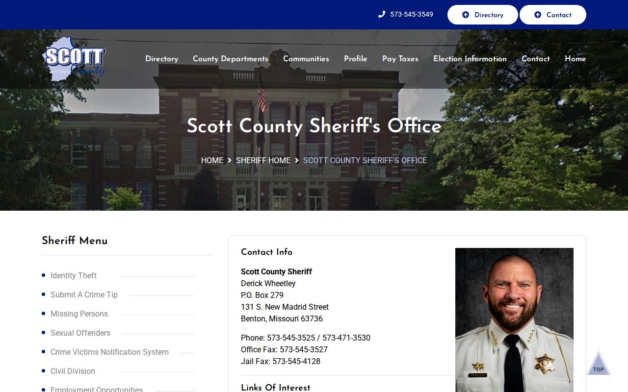 Scott County Sheriff contact and custody lookup options